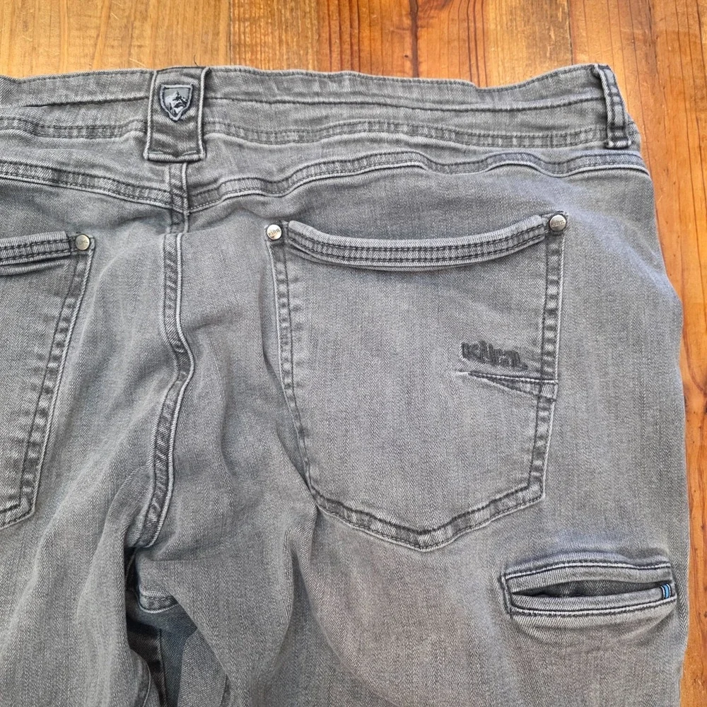 Kuhl‎ Pants Mens 40X30 Rydr Jean Gray Gusseted Canvas Articulated Knee